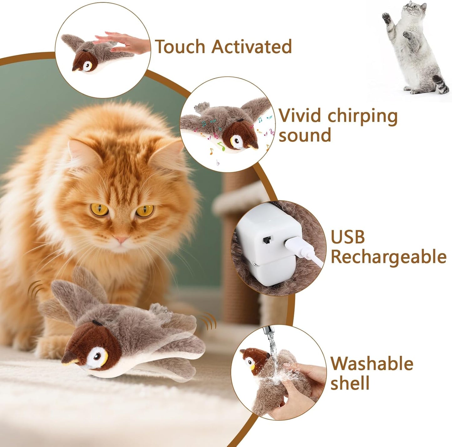 Juguete para gatos pajaro volador 2026